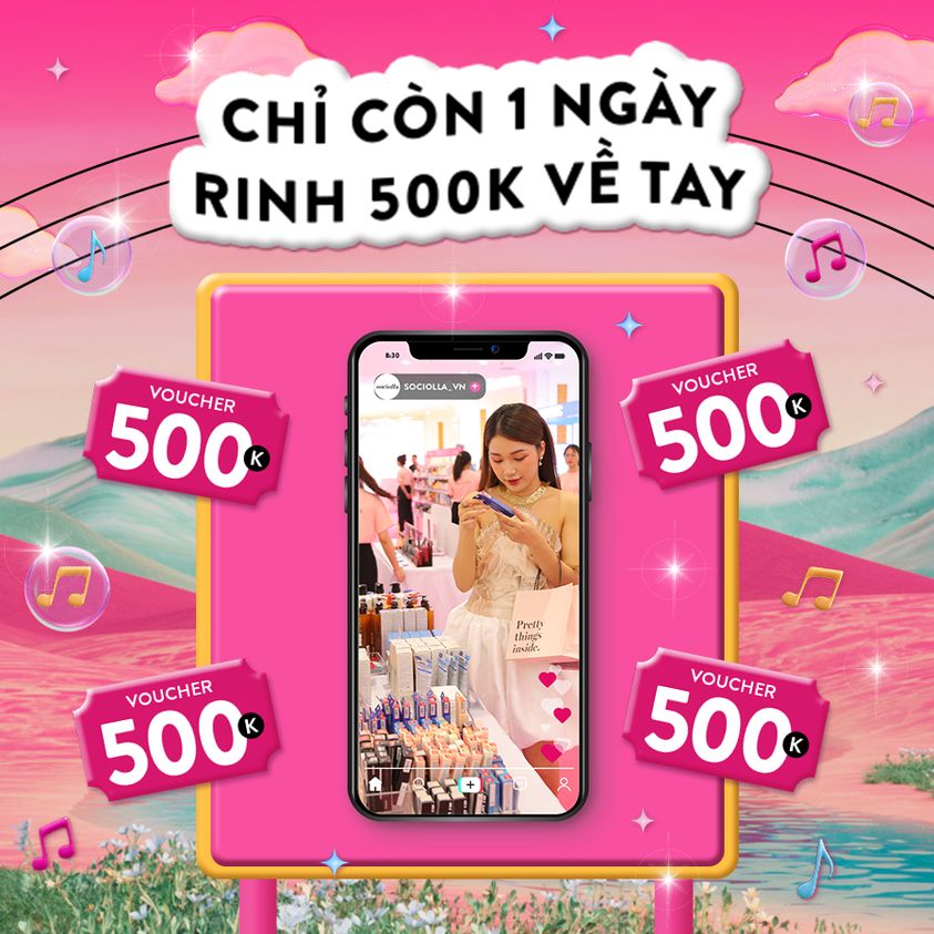 Cơ hội có trong tay voucher 500K chỉ còn 1 ngày nữa thôi là hết rồi đó Bestie.jpg